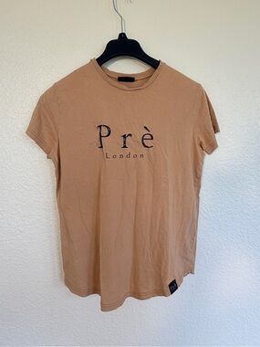 Pre London Men's Tan Logo Short Sleeve Tee